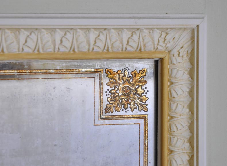 Pair of Louis XVI style wood, stucco and mirror doors, circa 1970 Pair of Louis XVI style wood, stucco and mirror doors, circa 1970-8