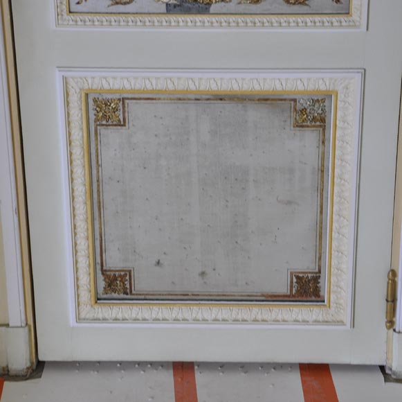 Pair of Louis XVI style wood, stucco and mirror doors, circa 1970 Pair of Louis XVI style wood, stucco and mirror doors, circa 1970-12