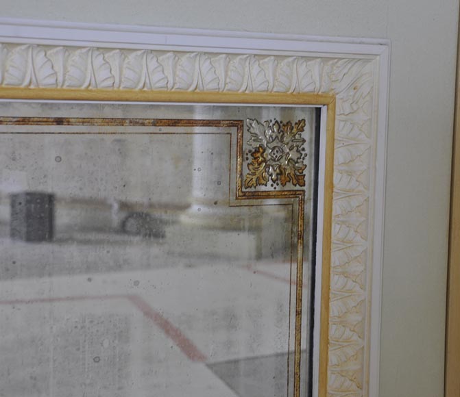 Pair of Louis XVI style wood, stucco and mirror doors, circa 1970 Pair of Louis XVI style wood, stucco and mirror doors, circa 1970-13