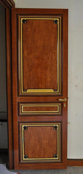 Pair of late 20th century Art Deco style wood trompe l'oeil doors Pair of late 20th century Art Deco style wood trompe l'oeil doors -4