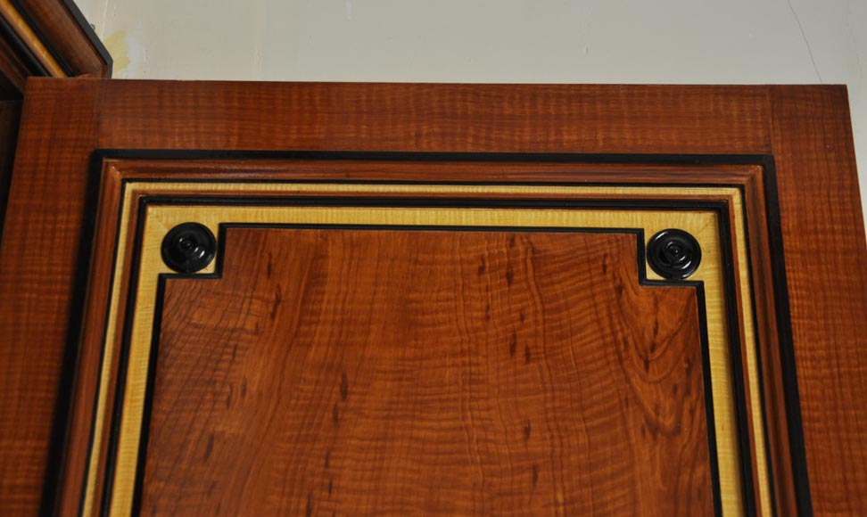 Pair of late 20th century Art Deco style wood trompe l'oeil doors Pair of late 20th century Art Deco style wood trompe l'oeil doors -5