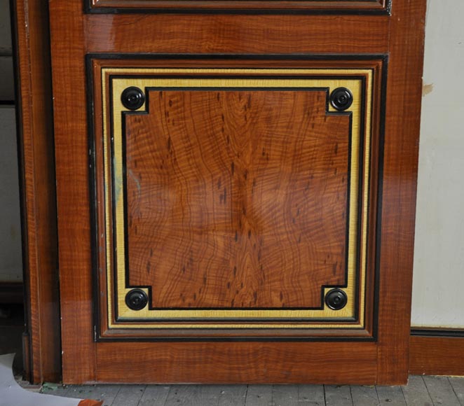 Pair of late 20th century Art Deco style wood trompe l'oeil doors Pair of late 20th century Art Deco style wood trompe l'oeil doors -7