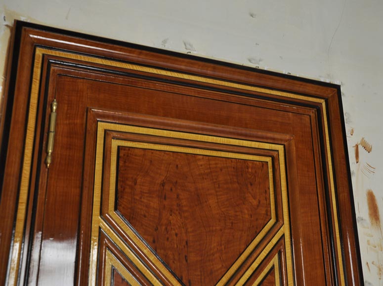 Pair of late 20th century Art Deco style wood trompe l'oeil doors Pair of late 20th century Art Deco style wood trompe l'oeil doors -9