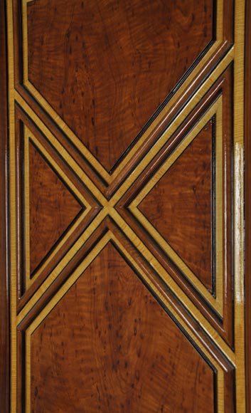 Pair of late 20th century Art Deco style wood trompe l'oeil doors Pair of late 20th century Art Deco style wood trompe l'oeil doors -10