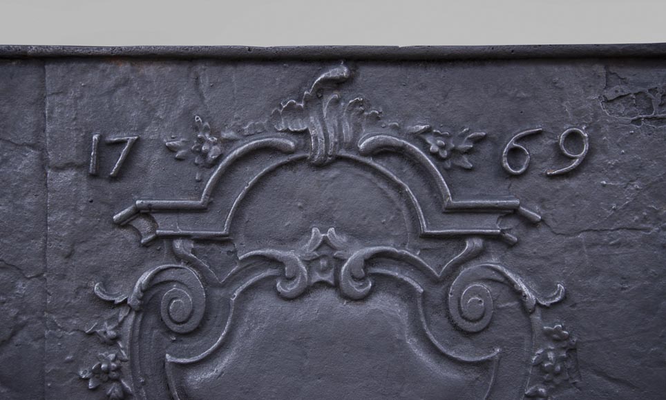 Louis XV period fireback, dated 1769 Louis XV period fireback, dated 1769-1