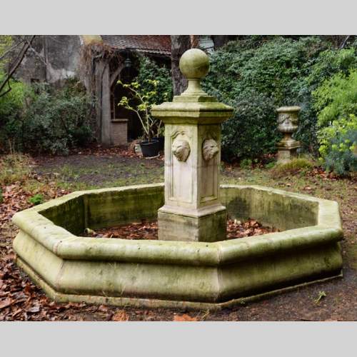Important modern stone outdoor fountain