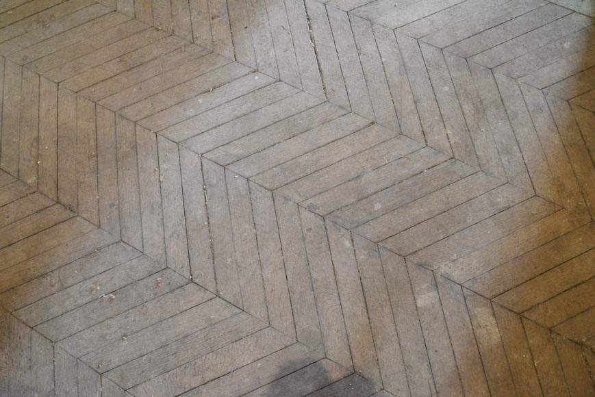 Lot of 10 m² of antique Point de Hongrie oak parquet flooring Lot of 10 m² of antique Point de Hongrie oak parquet flooring-1