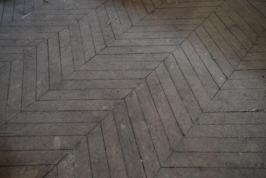Lot of 10 m² of antique Point de Hongrie oak parquet flooring Lot of 10 m² of antique Point de Hongrie oak parquet flooring-2