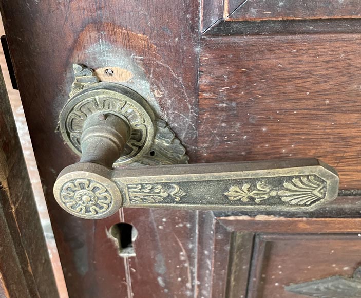 Set of Empire-style mahogany and bronze panelling and bookcases Set of Empire-style mahogany and bronze panelling and bookcases-8