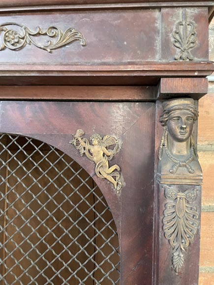 Set of Empire-style mahogany and bronze panelling and bookcases Set of Empire-style mahogany and bronze panelling and bookcases-18