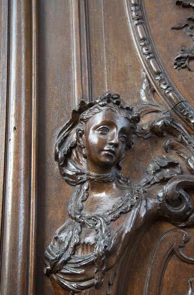 Set of carved oak panelling from the end of the 19th century Set of carved oak panelling from the end of the 19th century-4