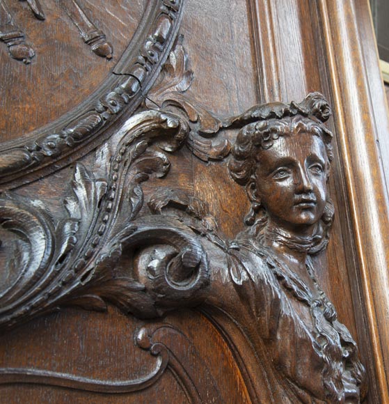 Set of carved oak panelling from the end of the 19th century Set of carved oak panelling from the end of the 19th century-5