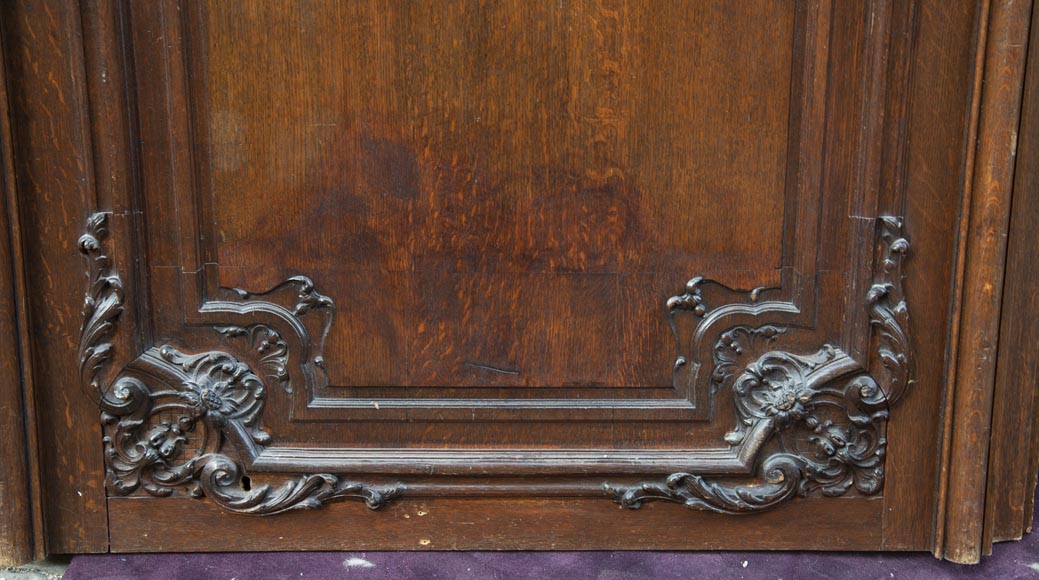 Set of carved oak panelling from the end of the 19th century Set of carved oak panelling from the end of the 19th century-7