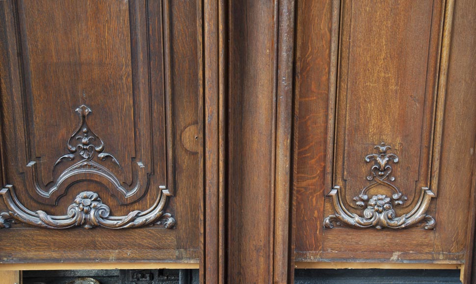 Set of carved oak panelling from the end of the 19th century Set of carved oak panelling from the end of the 19th century-14