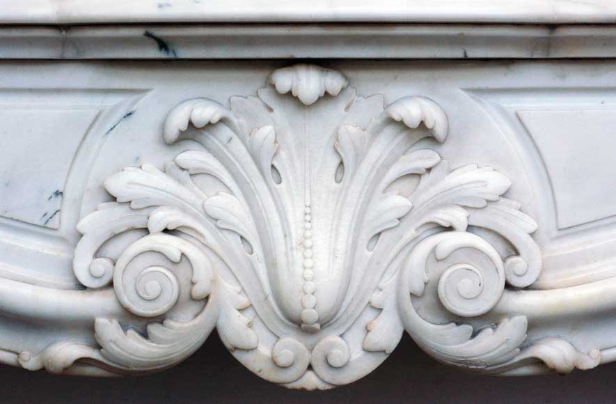 Louis XV style mantel white marble with console jambs Louis XV style mantel white marble with console jambs-1