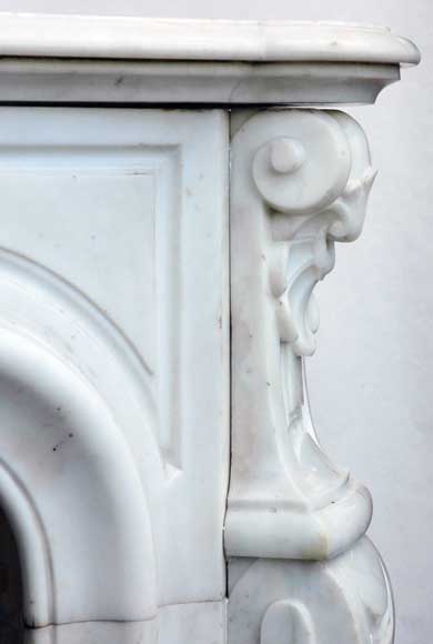 Louis XV style mantel white marble with console jambs Louis XV style mantel white marble with console jambs-5
