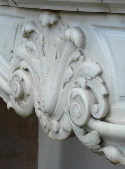 Louis XV style mantel white marble with console jambs Louis XV style mantel white marble with console jambs-9