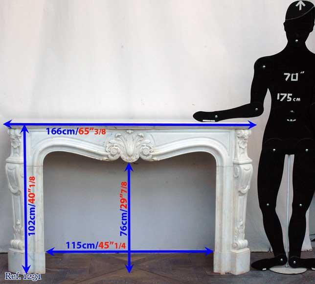 Louis XV style mantel white marble with console jambs Louis XV style mantel white marble with console jambs-11