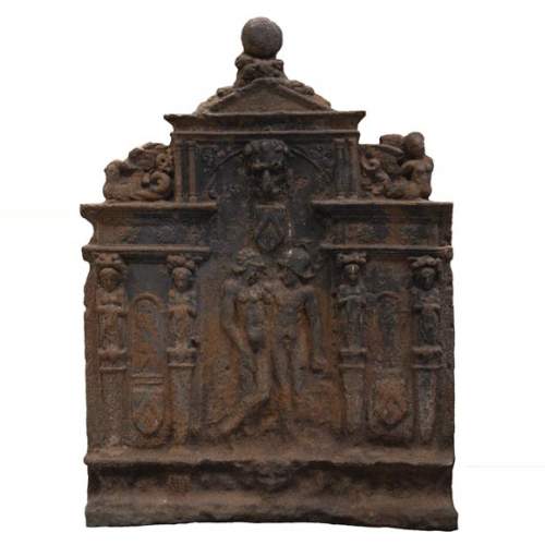 Important fireback with the coat of arms of Germain du val