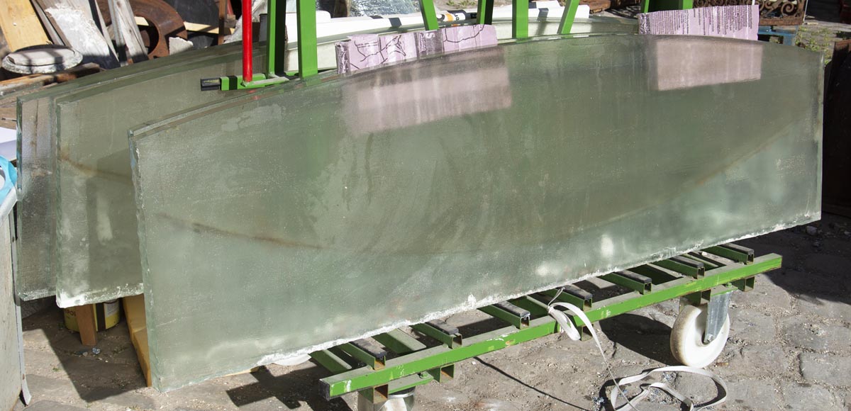 Console tops in glass of Saint Gobain 1930 Console tops in glass of Saint Gobain 1930-0