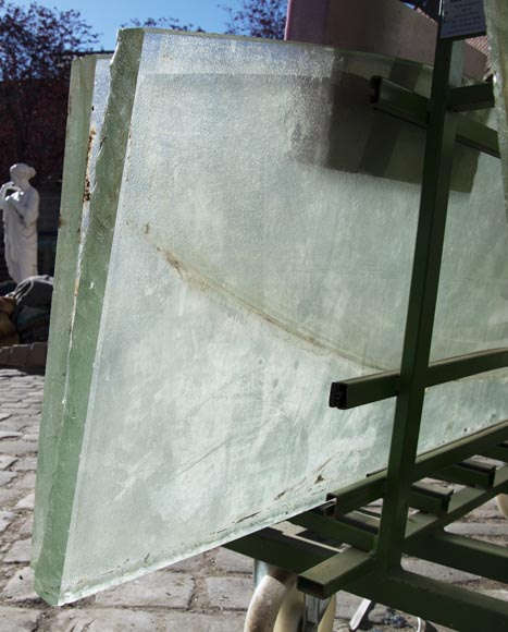 Console tops in glass of Saint Gobain 1930 Console tops in glass of Saint Gobain 1930-8