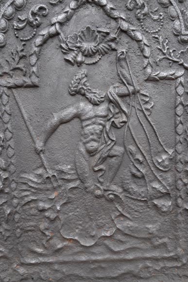 Neo-Renaissance fireback with Neptune, 19th century Neo-Renaissance fireback with Neptune, 19th century-1