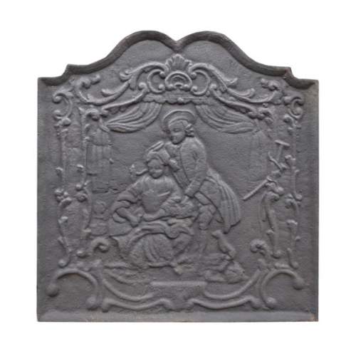 Cast iron fireback with a noble couple, 20th century