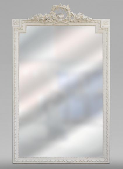 Antique Louis XVI style trumeau with a pediment decorated with a bird Antique Louis XVI style trumeau with a pediment decorated with a bird-0