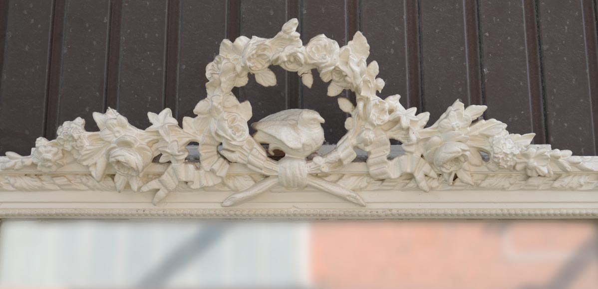 Antique Louis XVI style trumeau with a pediment decorated with a bird Antique Louis XVI style trumeau with a pediment decorated with a bird-1