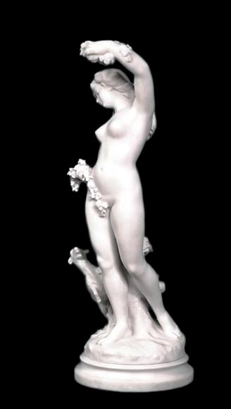 Louis-Robert Carrier-Belleuse (1848–1913), Nymph with a Goat, Carrara marble Louis-Robert Carrier-Belleuse (1848–1913), Nymph with a Goat, Carrara marble-1