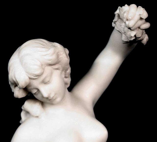 Louis-Robert Carrier-Belleuse (1848–1913), Nymph with a Goat, Carrara marble Louis-Robert Carrier-Belleuse (1848–1913), Nymph with a Goat, Carrara marble-3