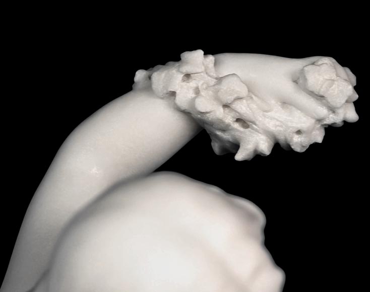 Louis-Robert Carrier-Belleuse (1848–1913), Nymph with a Goat, Carrara marble Louis-Robert Carrier-Belleuse (1848–1913), Nymph with a Goat, Carrara marble-4