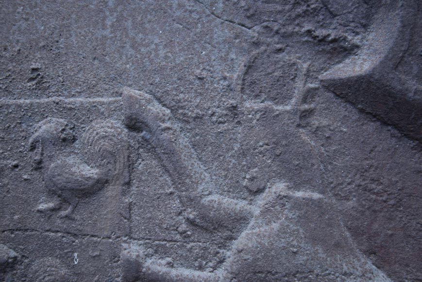 Antique fireback with lion and deer from the 17th century Antique fireback with lion and deer from the 17th century-6