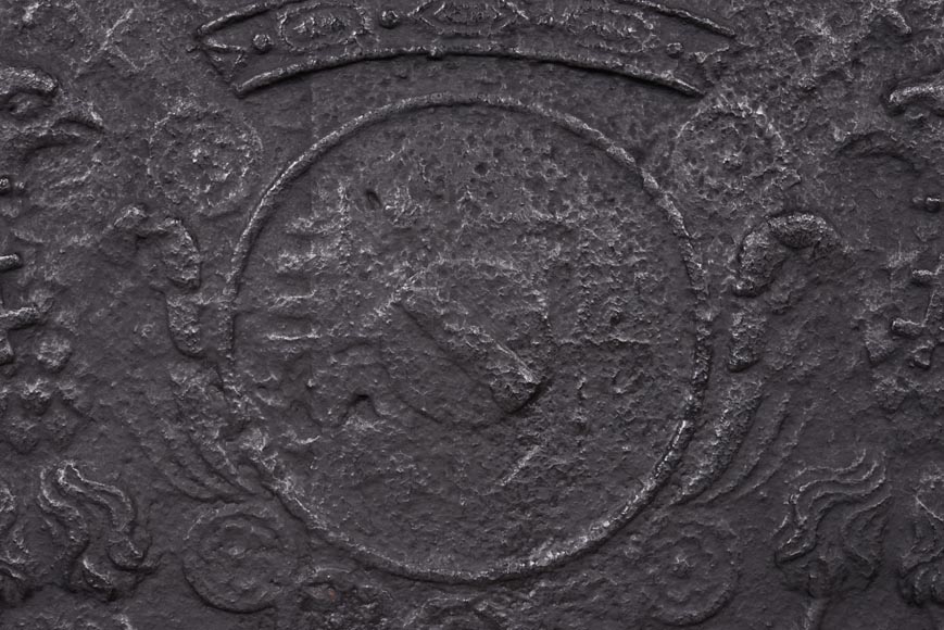 Cast iron fireback with coat of arms of Lorraine, dated 1706 Cast iron fireback with coat of arms of Lorraine, dated 1706-3