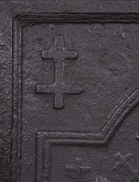 Cast iron fireback with coat of arms of Lorraine, dated 1706 Cast iron fireback with coat of arms of Lorraine, dated 1706-4