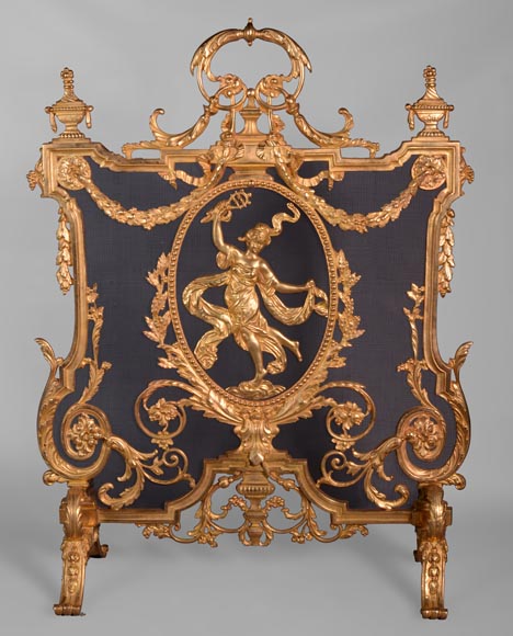 Napoléon III firescreen in gilt bronze with a dancer Napoléon III firescreen in gilt bronze with a dancer-0