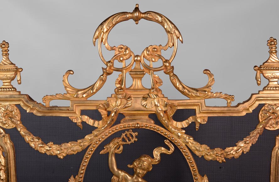 Napoléon III firescreen in gilt bronze with a dancer Napoléon III firescreen in gilt bronze with a dancer-1