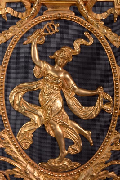 Napoléon III firescreen in gilt bronze with a dancer Napoléon III firescreen in gilt bronze with a dancer-3