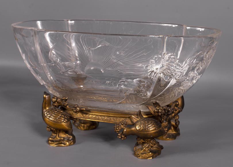 Baccarat crystal and gilt bronze bowl with Japanese decoration Baccarat crystal and gilt bronze bowl with Japanese decoration-1
