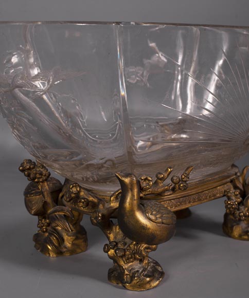 Baccarat crystal and gilt bronze bowl with Japanese decoration Baccarat crystal and gilt bronze bowl with Japanese decoration-7