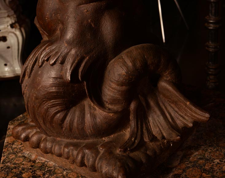 Cast iron statue fountain representing a child with a shell Cast iron statue fountain representing a child with a shell-7