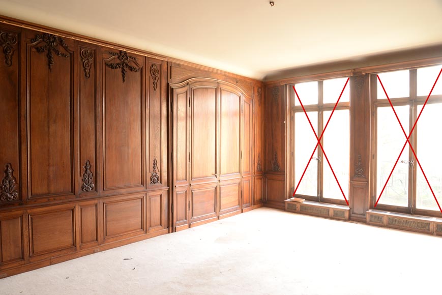 Carved oak woodwork transition style, end of the 19th century Carved oak woodwork transition style, end of the 19th century-15