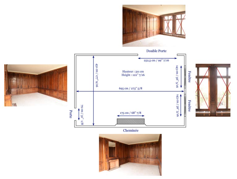 Carved oak woodwork transition style, end of the 19th century Carved oak woodwork transition style, end of the 19th century-18