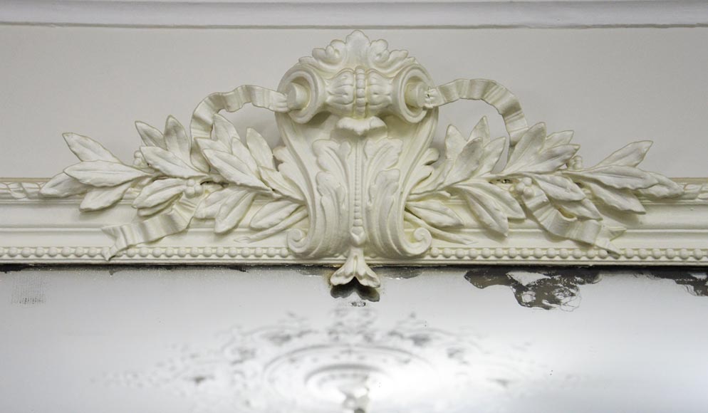 Antique Louis XVI style trumeau carved with laurel branches Antique Louis XVI style trumeau carved with laurel branches-1