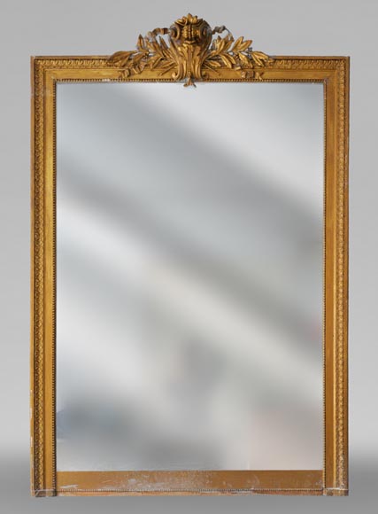 Antique Louis XVI style trumeau gilded painting Antique Louis XVI style trumeau gilded painting-0