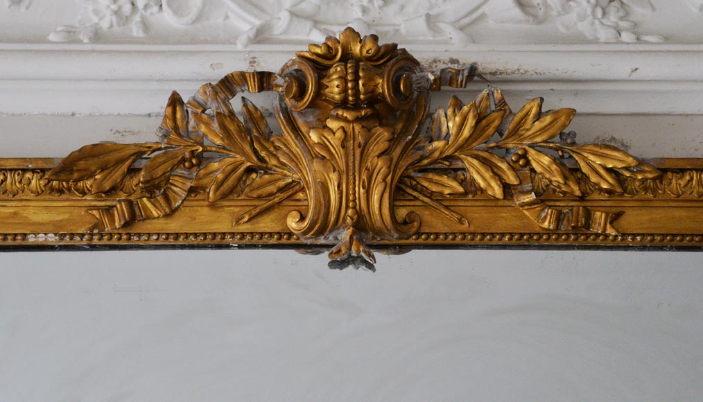 Antique Louis XVI style trumeau gilded painting Antique Louis XVI style trumeau gilded painting-1