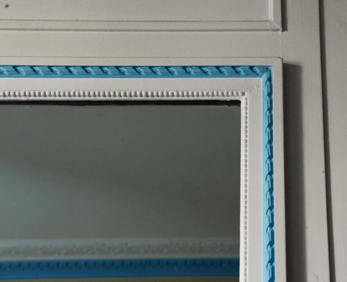 Antique Louis XVI style trumeau painted with a wreath of flowers Antique Louis XVI style trumeau painted with a wreath of flowers-4