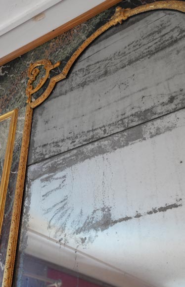 Regency style trumeau in gilded wood and trompe l'oeil marble from Campan, early 19th century Regency style trumeau in gilded wood and trompe l'oeil marble from Campan, early 19th century-6