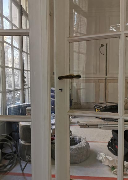 Pair of important double doors with panes, late 19th century Pair of important double doors with panes, late 19th century-3