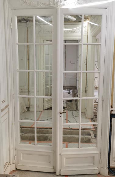Pair of important double doors with panes, late 19th century Pair of important double doors with panes, late 19th century-7